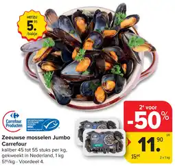 Carrefour Zeeuwse mosselen Jumbo Carrefour aanbieding