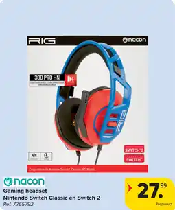 Carrefour Gaming headset Nintendo Switch Classic en Switch 2 aanbieding
