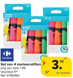Carrefour Set van 4 markeerstiften aanbieding