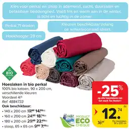 Carrefour Hoeslaken in bio perkal aanbieding