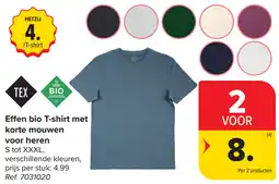 Carrefour Effen bio T-shirt met korte mouwen voor heren aanbieding