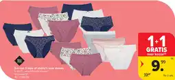 Carrefour Set van 3 slips of shorty's voor dames aanbieding