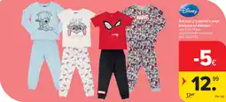 Carrefour Set van 2 pyjama's voor jongens of meisjes aanbieding