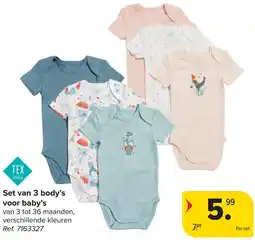 Carrefour Set van 3 body's voor baby's aanbieding