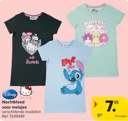 Carrefour Nachtkleed voor meisjes aanbieding