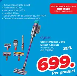 Carrefour dyson Steelstofzuiger Gen5 Detect Absolute aanbieding