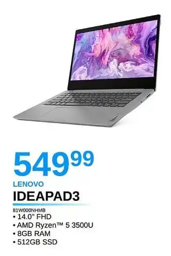 AUVA Lenovo ideapad3 81w000nhmb aanbieding