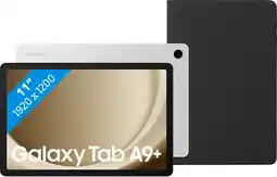 Coolblue Samsung Galaxy Tab A9 Plus 11 inch 64GB Wifi Zilver + BlueBuilt Book Case Zwart aanbieding