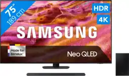 Coolblue Samsung 75 Neo QLED QN90F 4K (2025) + Samsung HW-S700D Noir (2024) aanbieding