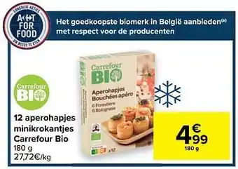 Carrefour Market 12 aperohapjes minikrokantjes carrefour bio aanbieding