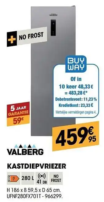Electro Depot Valberg kastdiepvriezer ufnf280fx701t aanbieding