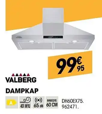 Electro Depot Valberg dampkap dh60ex75 aanbieding