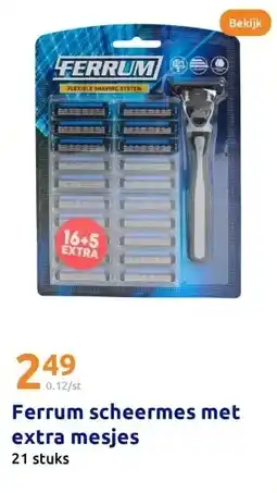 Action Ferrum scheermes met extra mesjes aanbieding