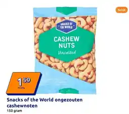 Action Snacks of the World ongezouten cashewnoten aanbieding