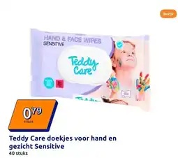 Action Teddy Care doekjes voor hand en gezicht Sensitive aanbieding