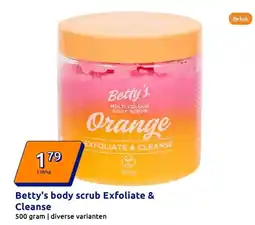 Action Betty's body scrub Exfoliate & Cleanse aanbieding