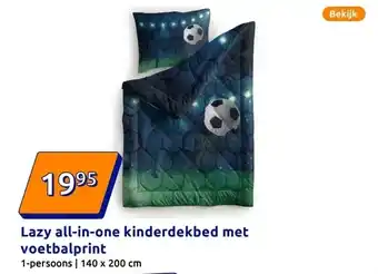 Action Lazy all-in-one kinderdekbed met voetbalprint aanbieding