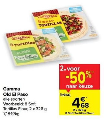 Carrefour Market 8 soft tortillas flour aanbieding