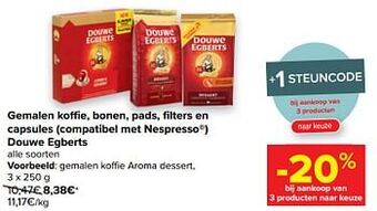 Carrefour Market Gemalen koffie aroma dessert aanbieding