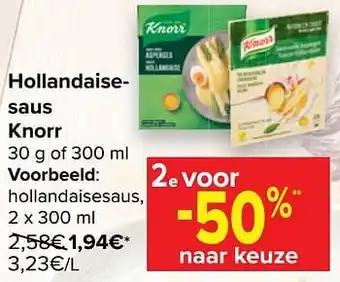 Carrefour Market Hollandaisesaus knorr aanbieding