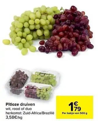Pitloze druiven wit, rood of duo