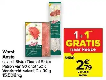 Carrefour Worst aoste salami aanbieding