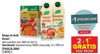 Carrefour Tomatensoep 100% natuurlijk aanbieding