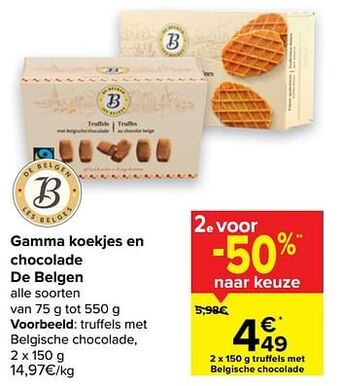 Carrefour Truffels met belgische chocolade aanbieding