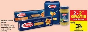 Carrefour Pasta en sauzen barilla aanbieding