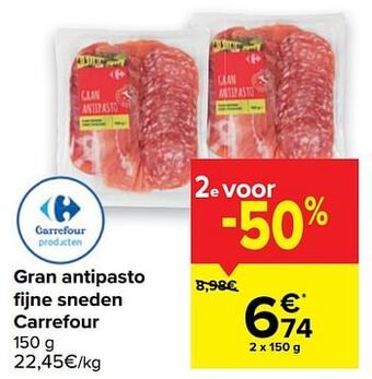 Carrefour Gran antipasto fijne sneden carrefour aanbieding
