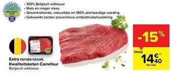 Extra rundersteak kwaliteitsketen carrefour