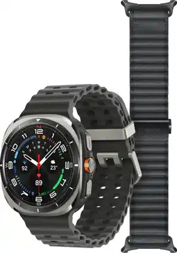 Coolblue Samsung Galaxy Watch Ultra (2025) 4G Titanium Zilver 47mm + Ultra Trail Horlogeband Grijs aanbieding