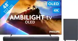 Coolblue Philips Ambilight 48'' OLED760 4K (2025) + JBL Bar 2.1 Deep Bass M2 Noir aanbieding