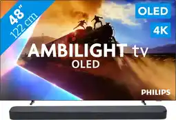 Coolblue Philips Ambilight 48'' OLED760 4K (2025) + JBL Bar 300 M2 Noir aanbieding