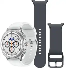 Coolblue Samsung Galaxy Watch 8 Classic Blanc 46 mm + Samsung Bracelet Sport En Silicone Gris Anthracite M/L aanbieding