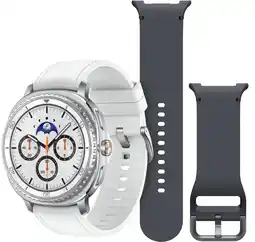 Coolblue Samsung Galaxy Watch 8 Classic Blanc 46 mm + Samsung Bracelet Sport En Silicone Gris Anthracite S/M aanbieding