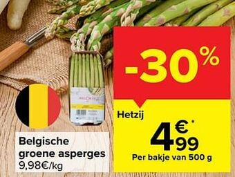 Carrefour Belgische groene asperges aanbieding