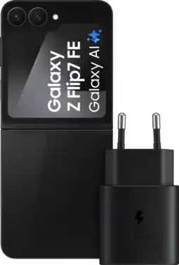 Coolblue Samsung Galaxy Z Flip 7 FE 256GB Zwart 5G + Samsung Oplader 25 Watt Zwart aanbieding