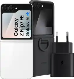 Coolblue Samsung Galaxy Z Flip 7 FE 128 Go Blanc 5G + Pack d'Accessoires aanbieding