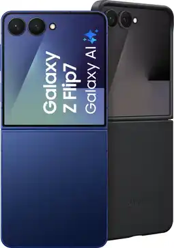 Coolblue Samsung Galaxy Z Flip 7 256 Go Bleu 5G + Samsung Kindsuit Back Cover Noir aanbieding
