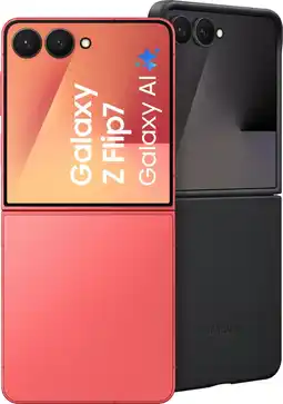 Coolblue Samsung Galaxy Z Flip 7 512 Go Rouge 5G + Samsung Kindsuit Back Cover Noir aanbieding
