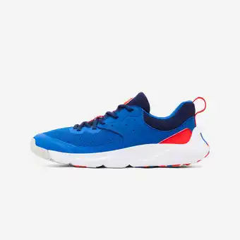 Decathlon Lichte multisportschoenen met veters voor kinderen Playful Fast blauw rood aanbieding
