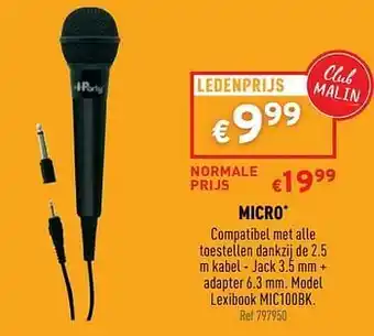 Trafic Micro lexibook mic100bk aanbieding