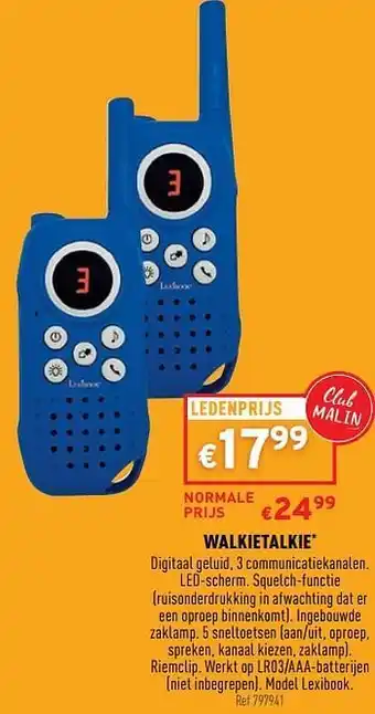 Walkietalkie lexibook