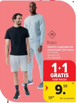 Carrefour Sweater, joggingbroek of bermuda voor heren aanbieding