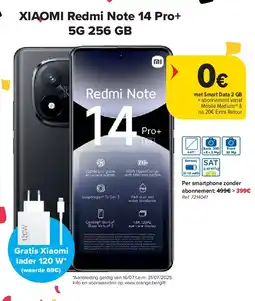 Carrefour XIAOMI Redmi Note 14 Pro+ 5G 256 GB aanbieding