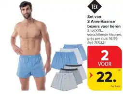 Carrefour Set van 3 Amerikaanse boxers voor heren aanbieding