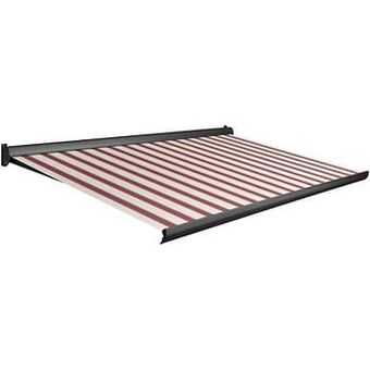 Brico Domasol zonnetent manueel ’Factor 10-A’ rood/witte smalle strepen 350 x 250 cm aanbieding