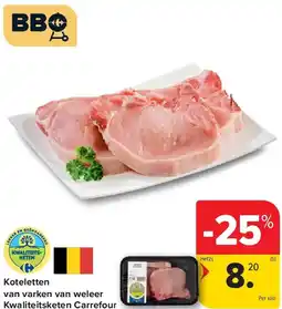 Carrefour Koteletten van varken van weleer Kwaliteitsketen Carrefour aanbieding