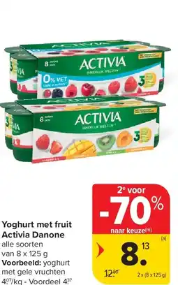 Carrefour Yoghurt met fruit Activia Danone aanbieding